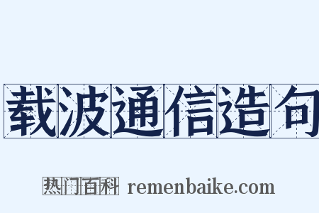 载波通信造句是什么意思的图片